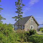 July and blue skies at our seaside cabin.